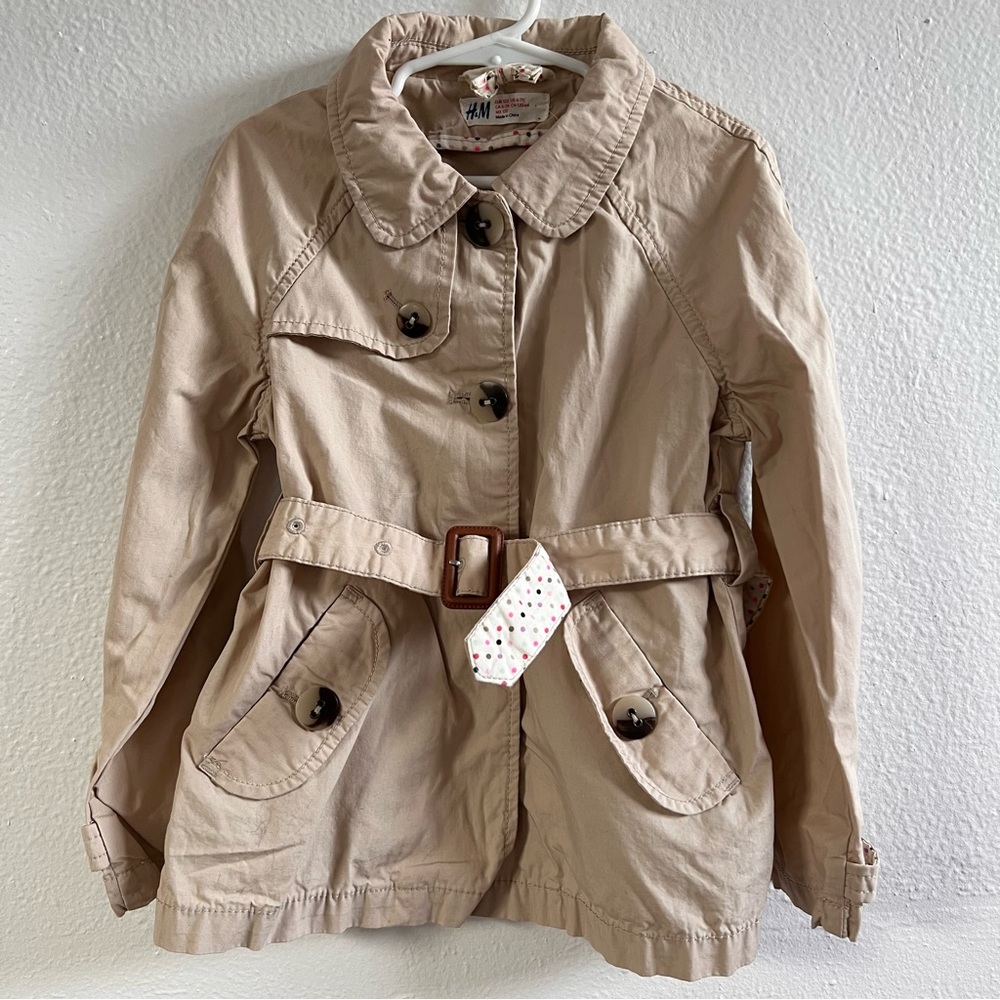 H&M Kids Cotton Trench Coat with belt size 6-7yo